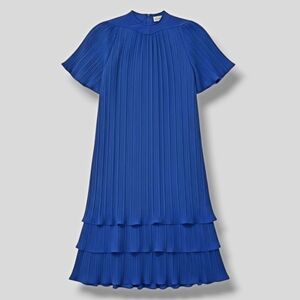 Riccardo women's royal blue Pleated layered vintage Dress from Mervyns  - size 8